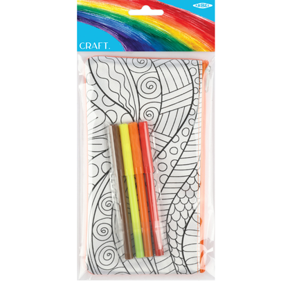Gray Colour Me DIY Pencil Case Indigenous 1Pc with Markers Kids Craft Kits