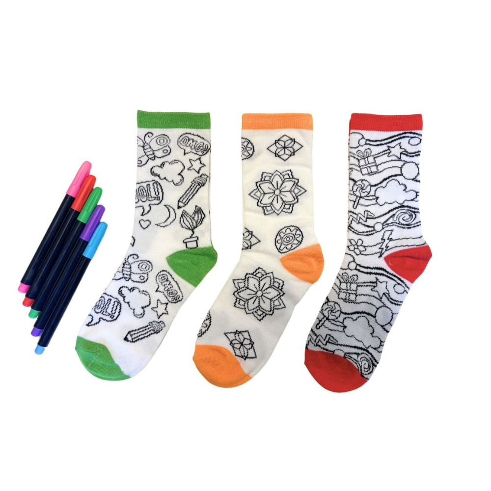 White Smoke Doodle Docks - Colour Your Own Socks Bath Time Fun