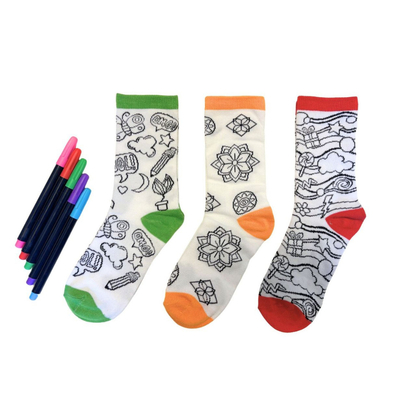 White Smoke Doodle Docks - Colour Your Own Socks Bath Time Fun