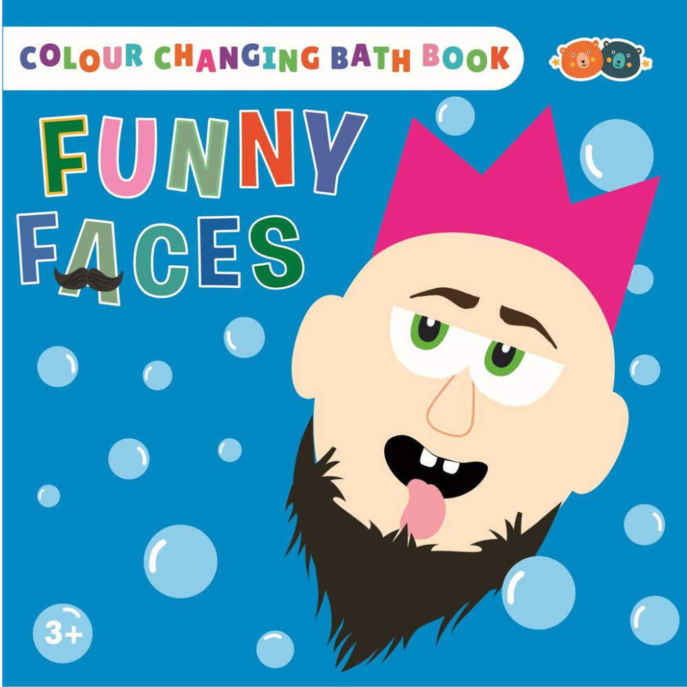 Light Sea Green Colour Chanding Bath Book & Stickers, Funny Faces Bath Time Fun