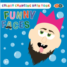 Light Sea Green Colour Chanding Bath Book & Stickers, Funny Faces Bath Time Fun