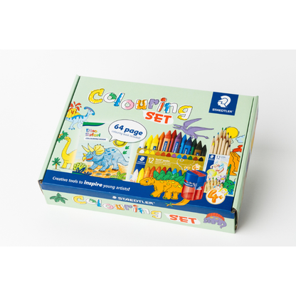 White Smoke Staedtler Dino Safari Colouring Set Kids Colouring Books