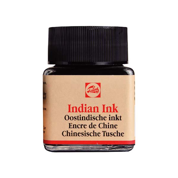 White Smoke Talens Indian Ink, Black, 30ml Ink