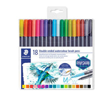 White Smoke Staedtler Design Journey Double-ended Watercolour Brush Pens, Assorted Colours, 18Pk Pens and Markers