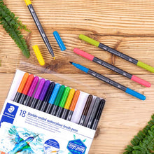 Navajo White Staedtler Design Journey Double-ended Watercolour Brush Pens, Assorted Colours, 18Pk Pens and Markers