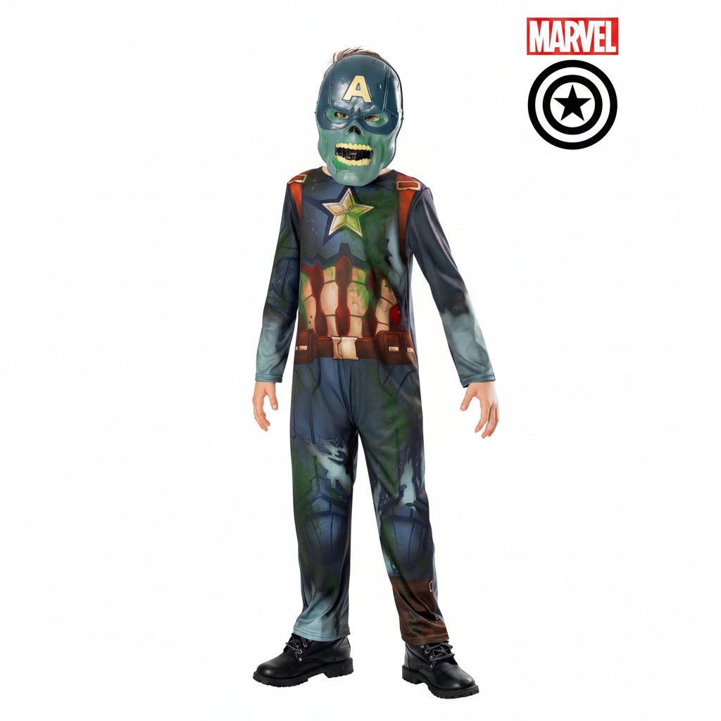 White Smoke Captain America Zombie Costume Costumes