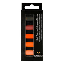 Black Rembrandt Pastels,  Rich Oranges, 5 Piece Set Pastels & Charcoal
