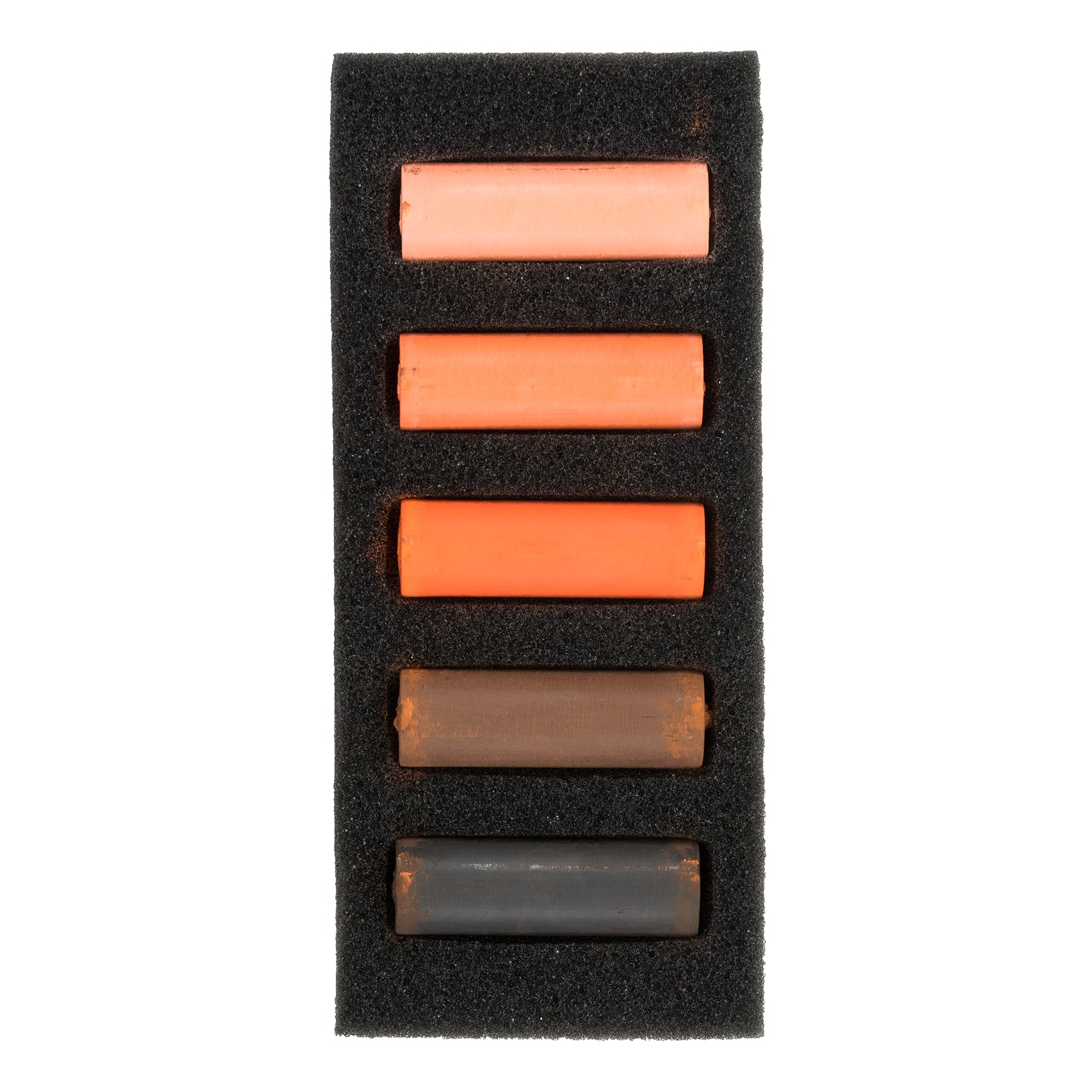 Black Rembrandt Pastels,  Rich Oranges, 5 Piece Set Pastels & Charcoal
