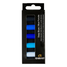 Black Rembrandt Pastels,  Deep Blues, 5 Piece Set Pastels & Charcoal