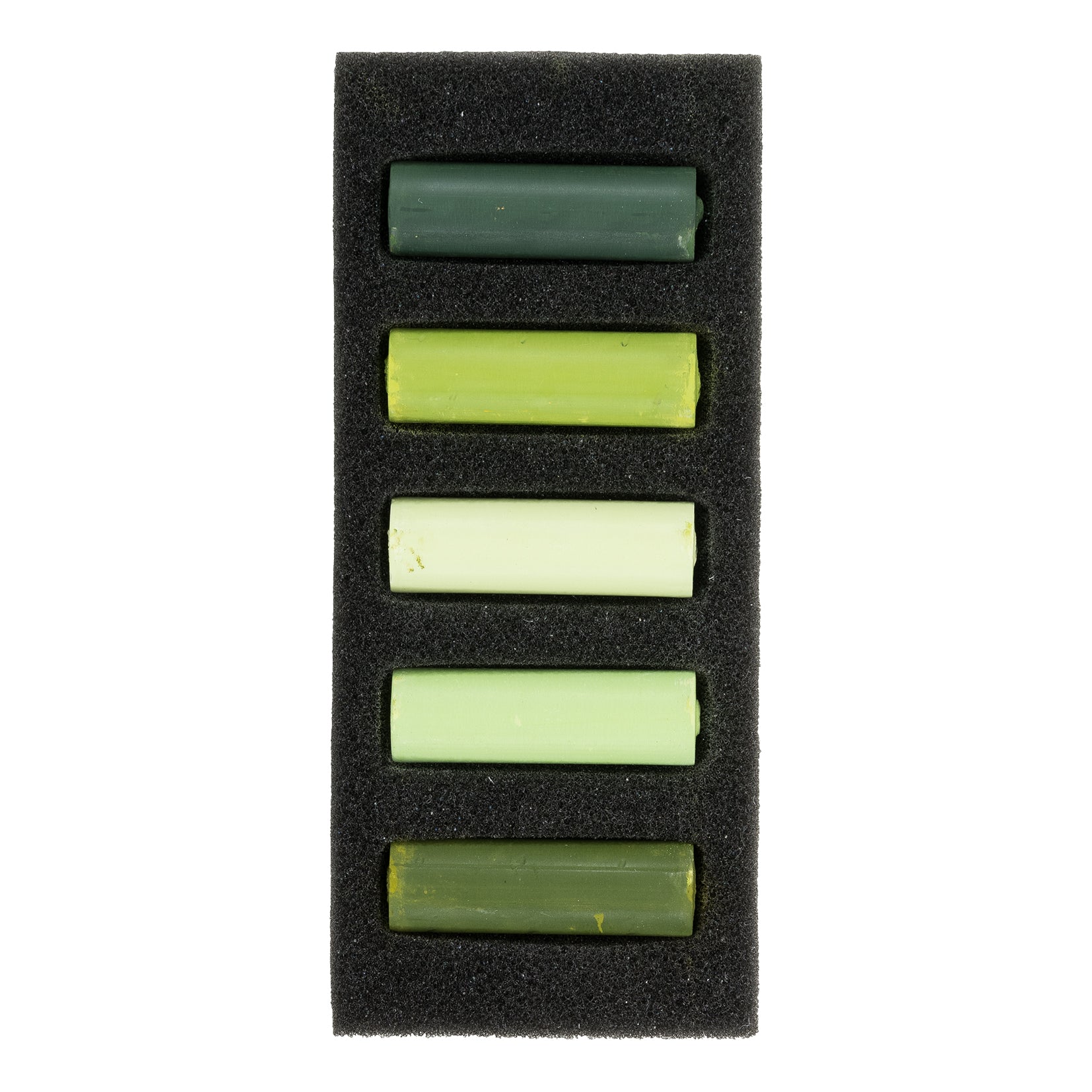 Black Rembrandt Pastels,  Lush Greens, 5 Piece Set Pastels & Charcoal