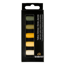 Black Rembrandt Pastels,  Yellow Ochres, 5 Piece Set Pastels & Charcoal