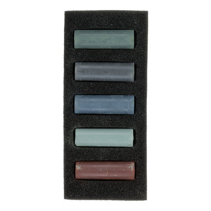 Black Rembrandt Pastels,  Storm Greys, 5 Piece Set Pastels & Charcoal