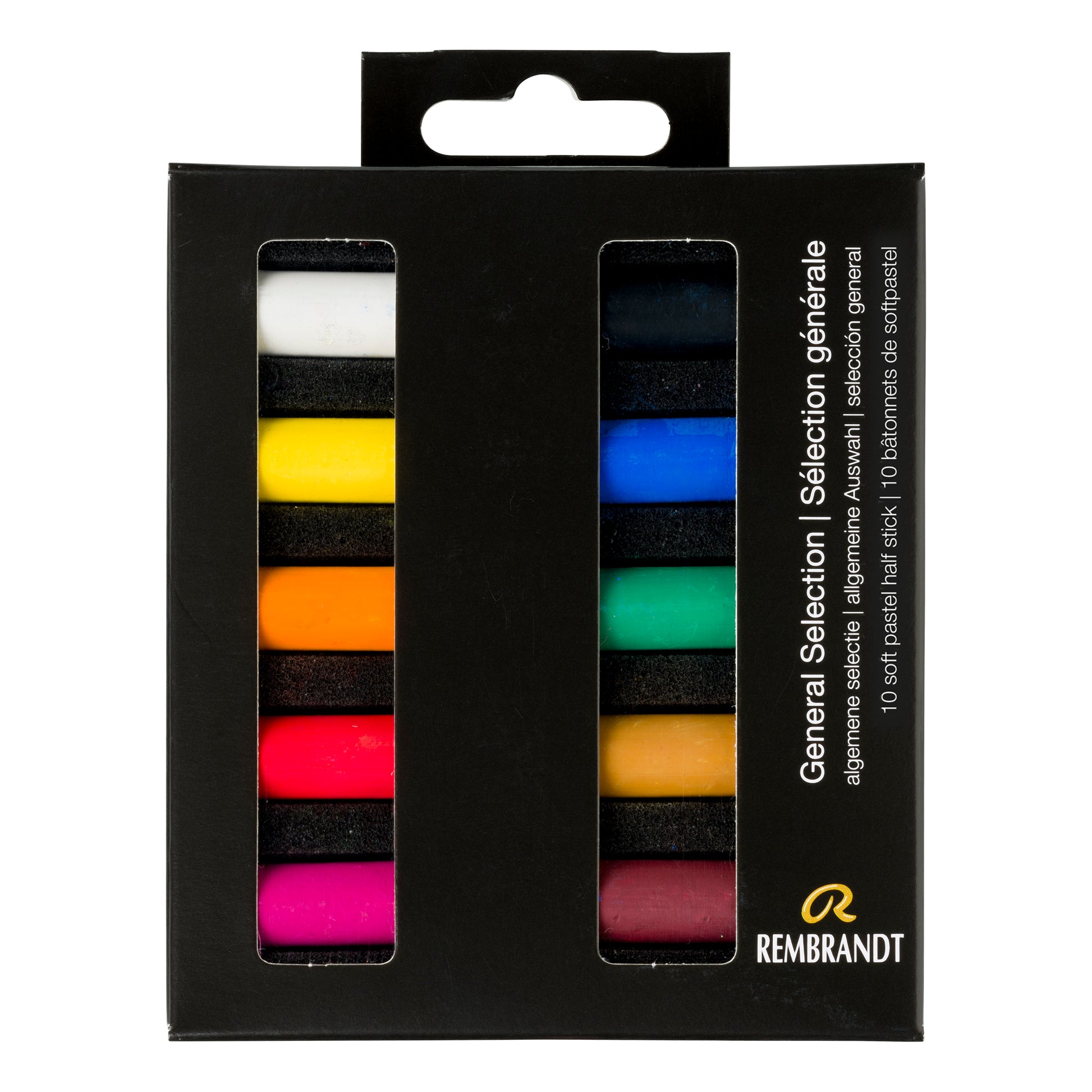 Black Rembrandt Pastels,  General Selection 10 piece set Pastels & Charcoal
