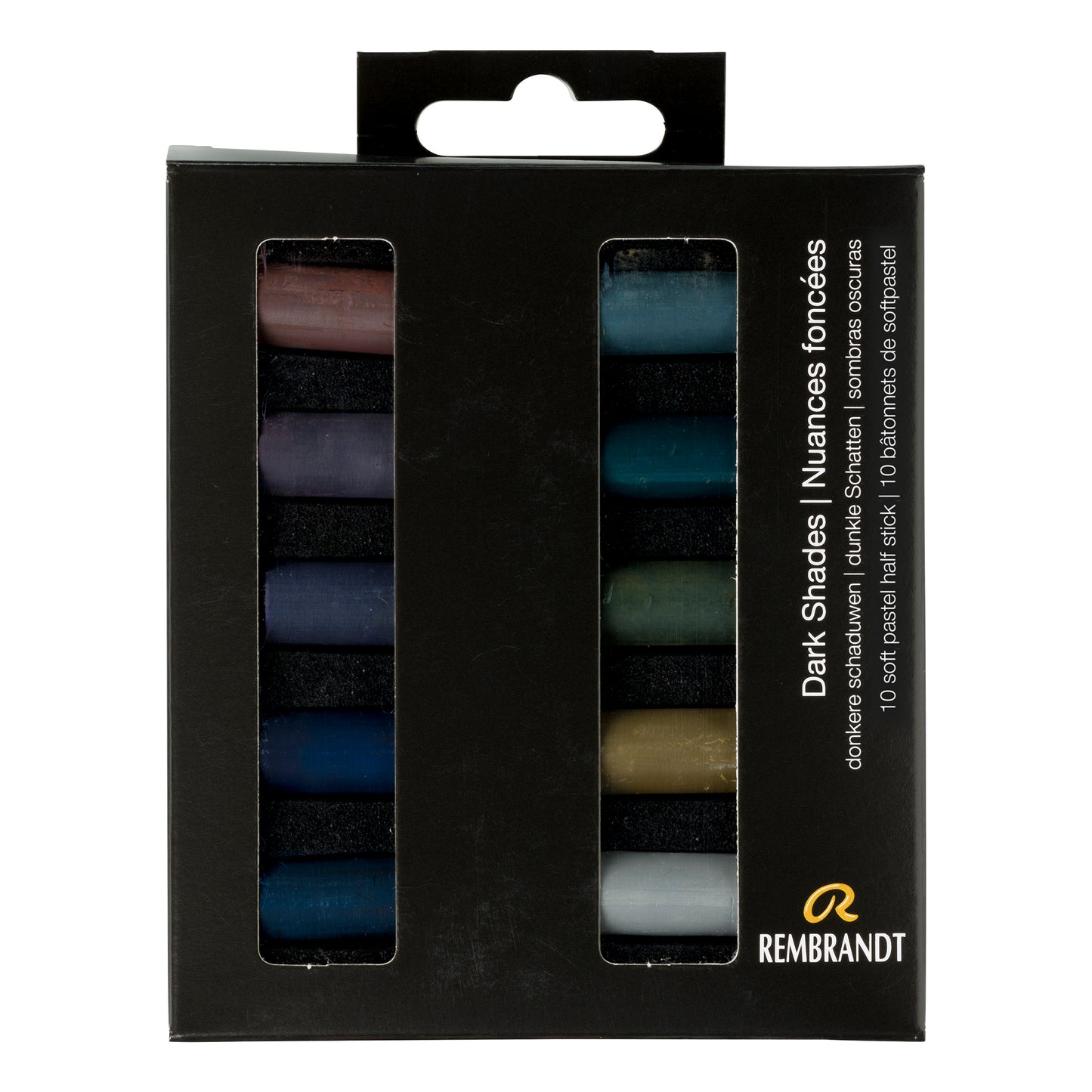 Black Rembrandt Pastels,  Dark Shades, 10 piece set Pastels & Charcoal