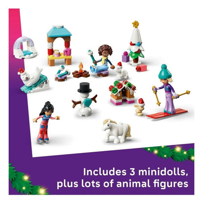 LEGO Friends advent calendar contents: minidolls, animal figures, and building parts