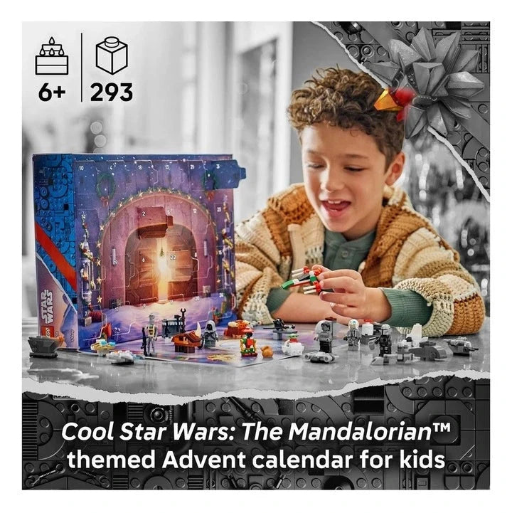 Kids playing with LEGO advent calendar set with arched play scene and minifig builds