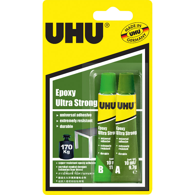 Gold UHU Epoxy Ultra Strong Glue Set, 2 x 10mL Glues