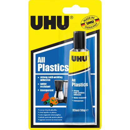 Gold UHU All Plastics Glue, 33ml/ 30g Glues