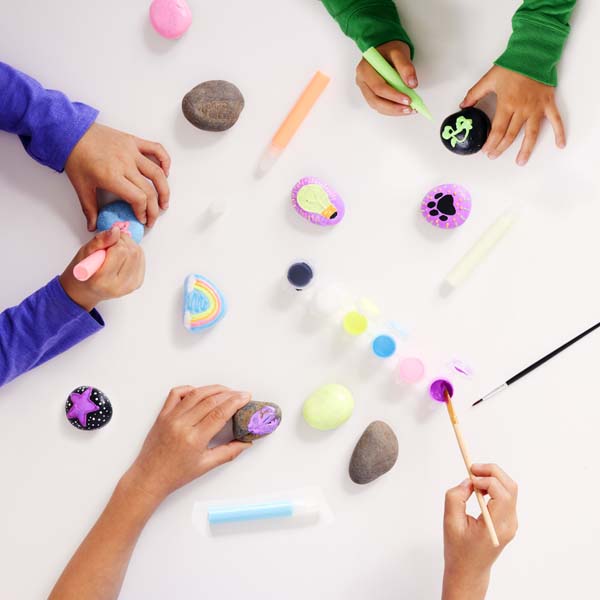 Misty Rose Faber Castell Creativity for Kids Glow in the Dark Rock Painting Kit Kids Craft Kits