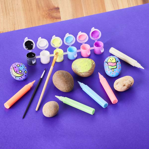 Slate Blue Faber Castell Creativity for Kids Glow in the Dark Rock Painting Kit Kids Craft Kits