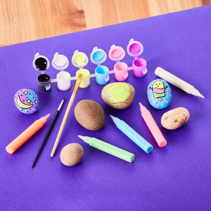 Slate Blue Faber Castell Creativity for Kids Glow in the Dark Rock Painting Kit Kids Craft Kits