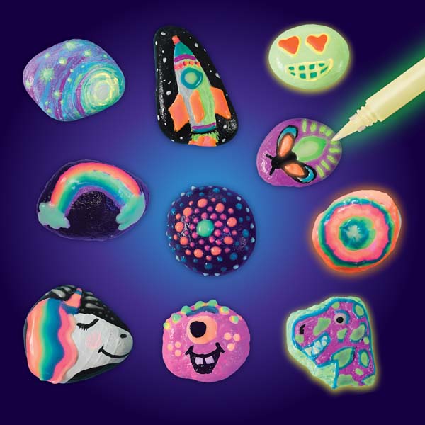 Midnight Blue Faber Castell Creativity for Kids Glow in the Dark Rock Painting Kit Kids Craft Kits