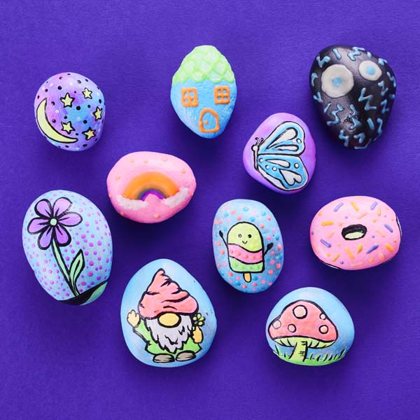 Dark Slate Blue Faber Castell Creativity for Kids Glow in the Dark Rock Painting Kit Kids Craft Kits