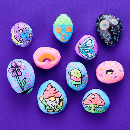 Dark Slate Blue Faber Castell Creativity for Kids Glow in the Dark Rock Painting Kit Kids Craft Kits