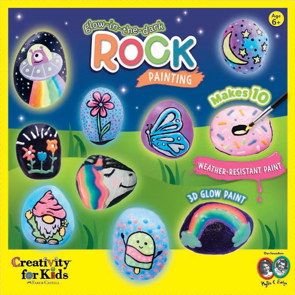Gold Faber Castell Creativity for Kids Glow in the Dark Rock Painting Kit Kids Craft Kits