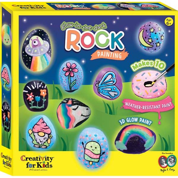 Gold Faber Castell Creativity for Kids Glow in the Dark Rock Painting Kit Kids Craft Kits