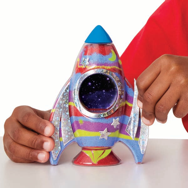 White Smoke Faber Castell Creativity for Kids Glow in the Dark Sand Art Rocket Kit Kids Craft Kits