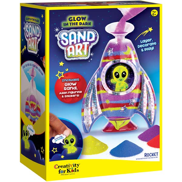 White Smoke Faber Castell Creativity for Kids Glow in the Dark Sand Art Rocket Kit Kids Craft Kits