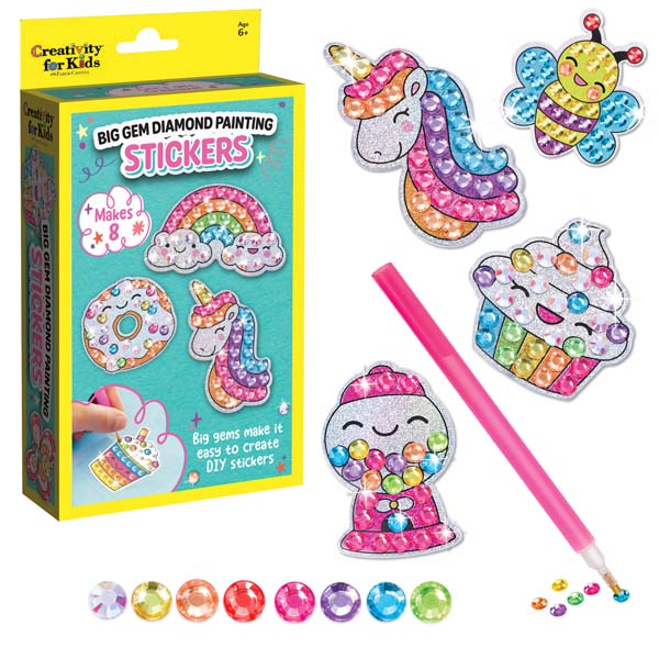 White Smoke Faber Castell Creativity for Kids Big Gem Diamond Painting Stickers Kids Craft Kits