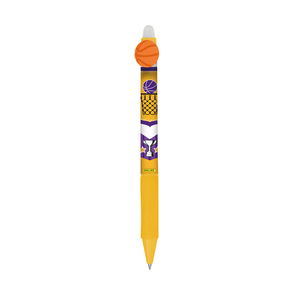 White Smoke ONLINE magiXX Fun Erasable Gel Pen, Basketball Yellow Pens