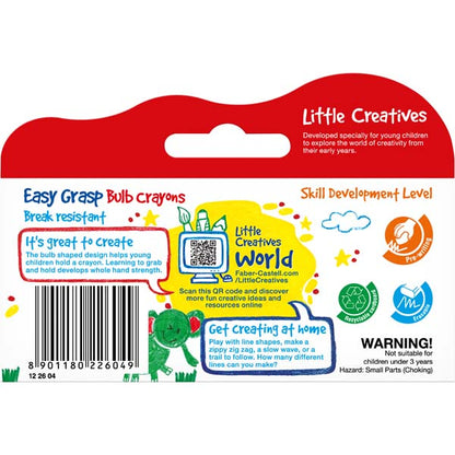 White Smoke Faber Castell Little Creatives Easy Grasp Bulb Crayons, Assorted Colours - 4 Pack Kids Crayons