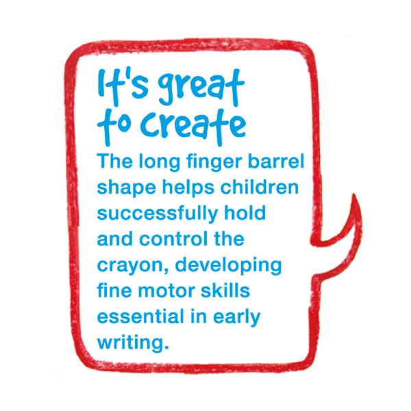 White Smoke Faber Castell Little Creatives Easy Grasp Finger Crayons, Assorted Colours - 6 Pack Kids Crayons