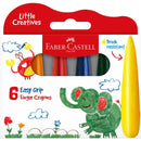 White Smoke Faber Castell Little Creatives Easy Grasp Finger Crayons, Assorted Colours - 6 Pack Kids Crayons