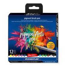 White Smoke Staedtler Pigment Arts Brush Pens, Basic Colour assortment, 12Pk Pens and Markers
