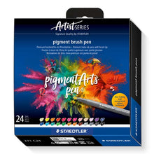 White Smoke Staedtler Pigment Arts Brush Pens, Assorted Colours, 24Pk Pens and Markers