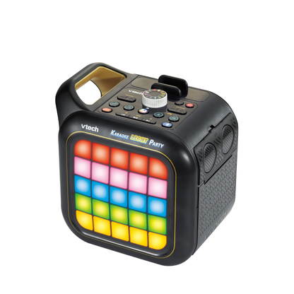 Karaoke light party speaker with colorful LED grid display and top controls