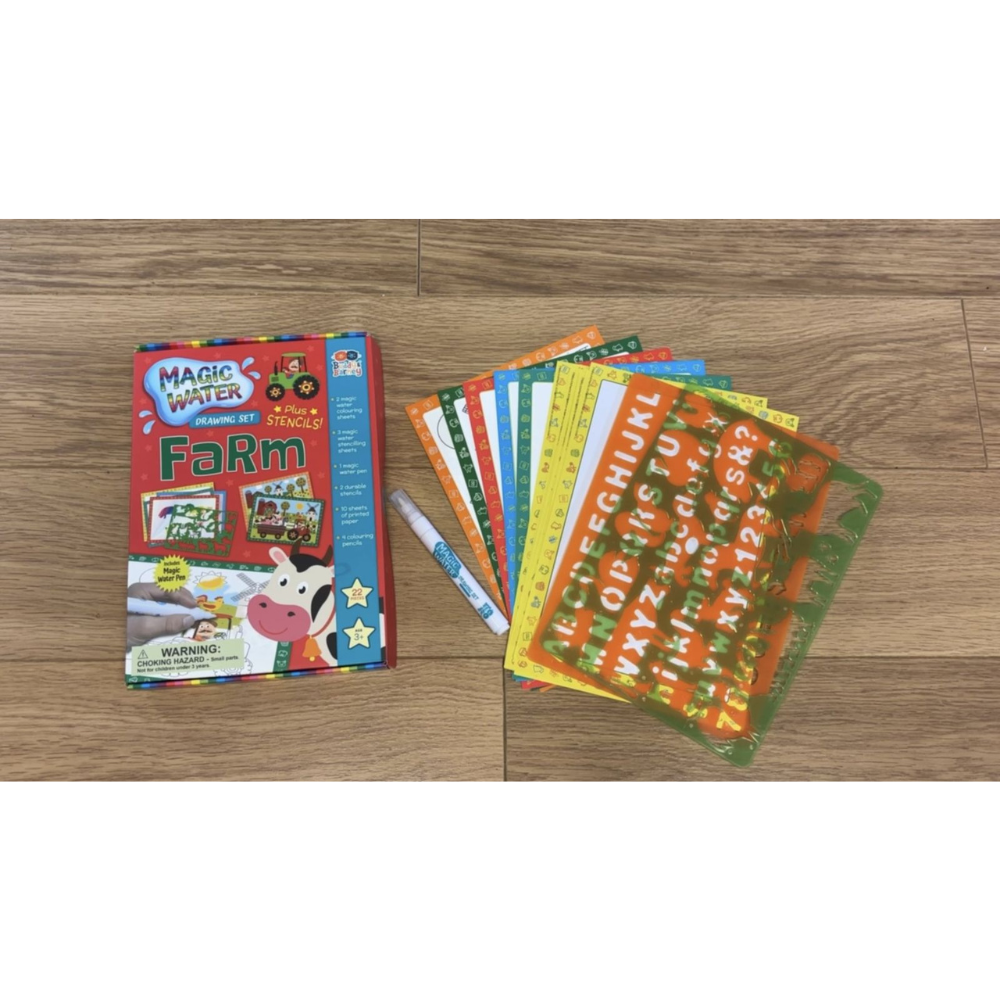 Dim Gray Water Magic Drawing Set, Farm Bath Time Fun