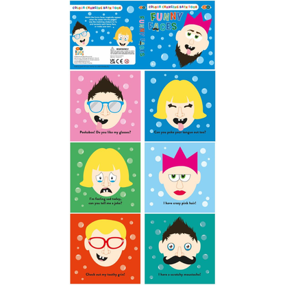 Light Sky Blue Colour Chanding Bath Book & Stickers, Funny Faces Bath Time Fun