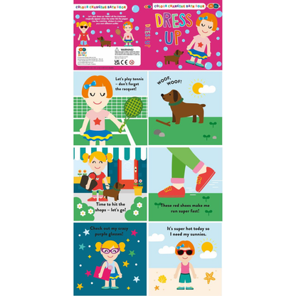 Pale Turquoise Colour Chanding Bath Book & Stickers, Dress Up Bath Time Fun