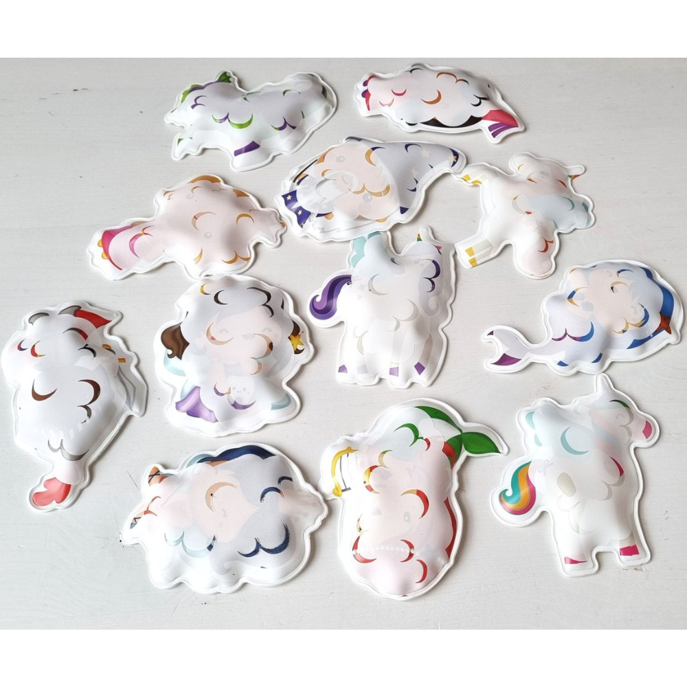 Light Gray Colour Chanding Bath Stickers, Magical Creatures Bath Time Fun