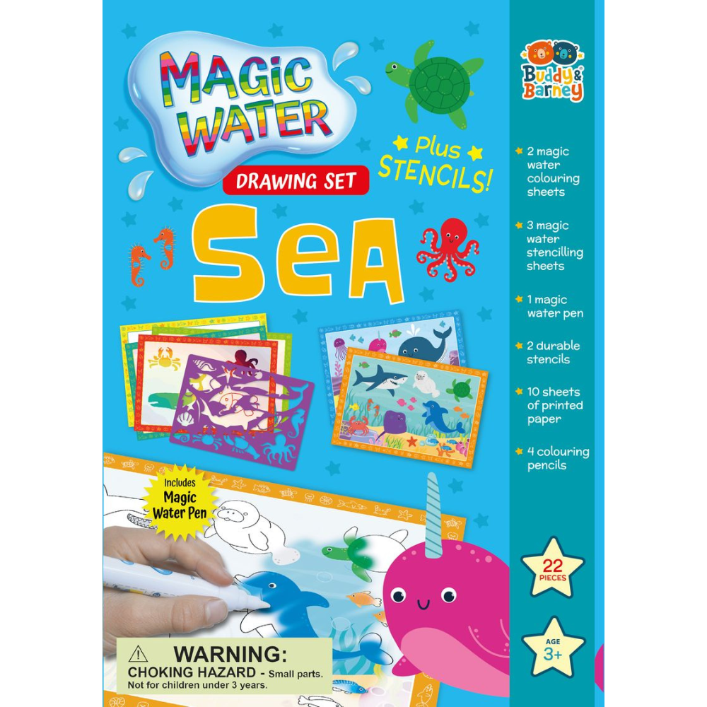 Deep Sky Blue Water Magic Drawing Set, Sea Bath Time Fun