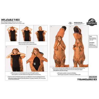 T-Rex Inflatable Costume Child 6 years +
