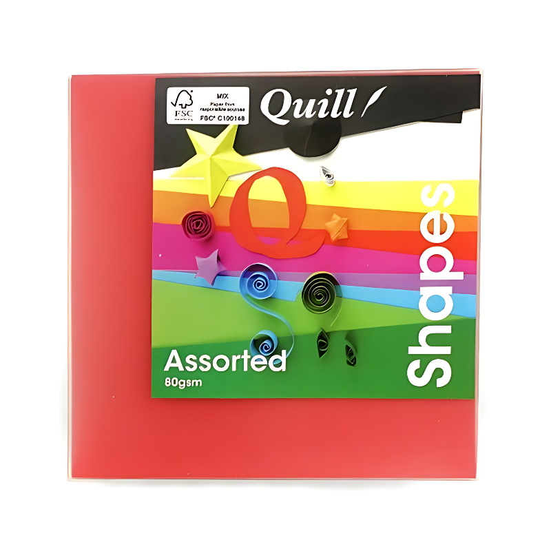 Quill Shapes Matte Squares, 127mm, Double Sided 80gsm, Assorted Colours, 360pk