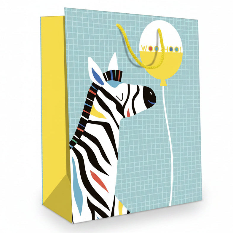 Light Steel Blue Hallmark Zebra Party Animal Gift Bag Bags & Invitation