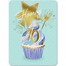 Light Blue Hallmark Cupcake Hooray, 10! Greeting Card Bags & Invitation