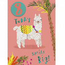 Dark Salmon Hallmark Llama 8 Today, Smile Big! Greeting Card Bags & Invitation